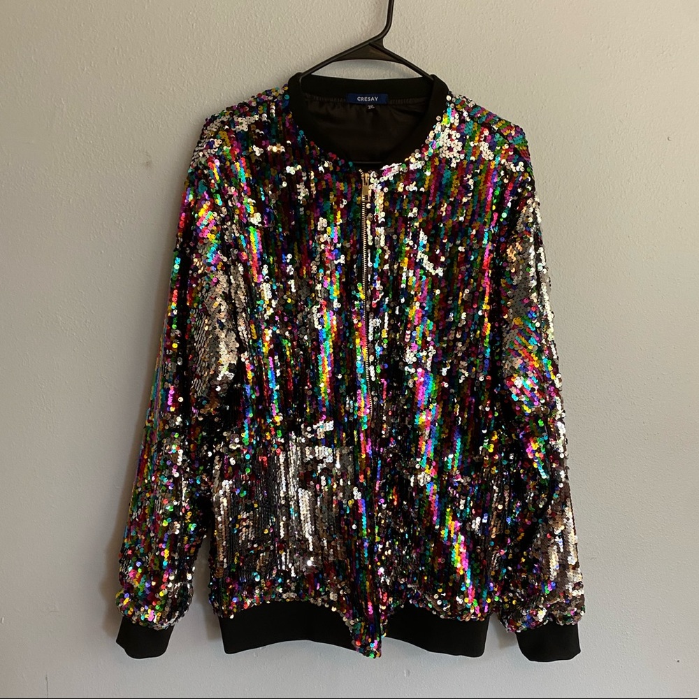 Mermaid Sequin Bomber Jacket 🧜‍♀️🔥❤️